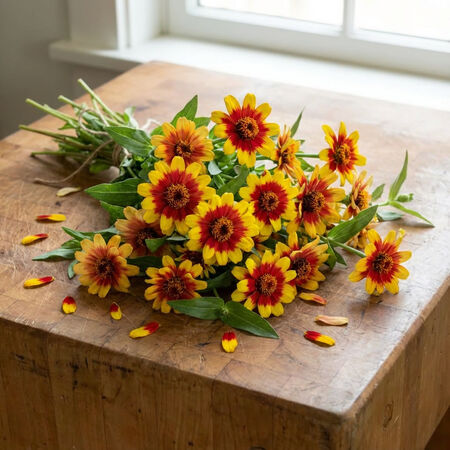 Red & Yellow Bicolor Profusion, Zinnia Seeds - Packet image number null